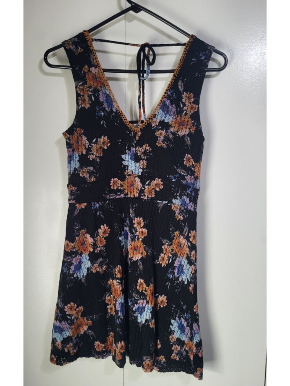 y2k Sleeveless Floral Skater Mini Dress Textured Three Pink Hearts Trixxi SZ M - Picture 2 of 6